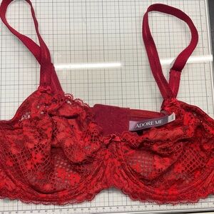 Adore Me Scarlet Red Lace Bra 36 DD NWT